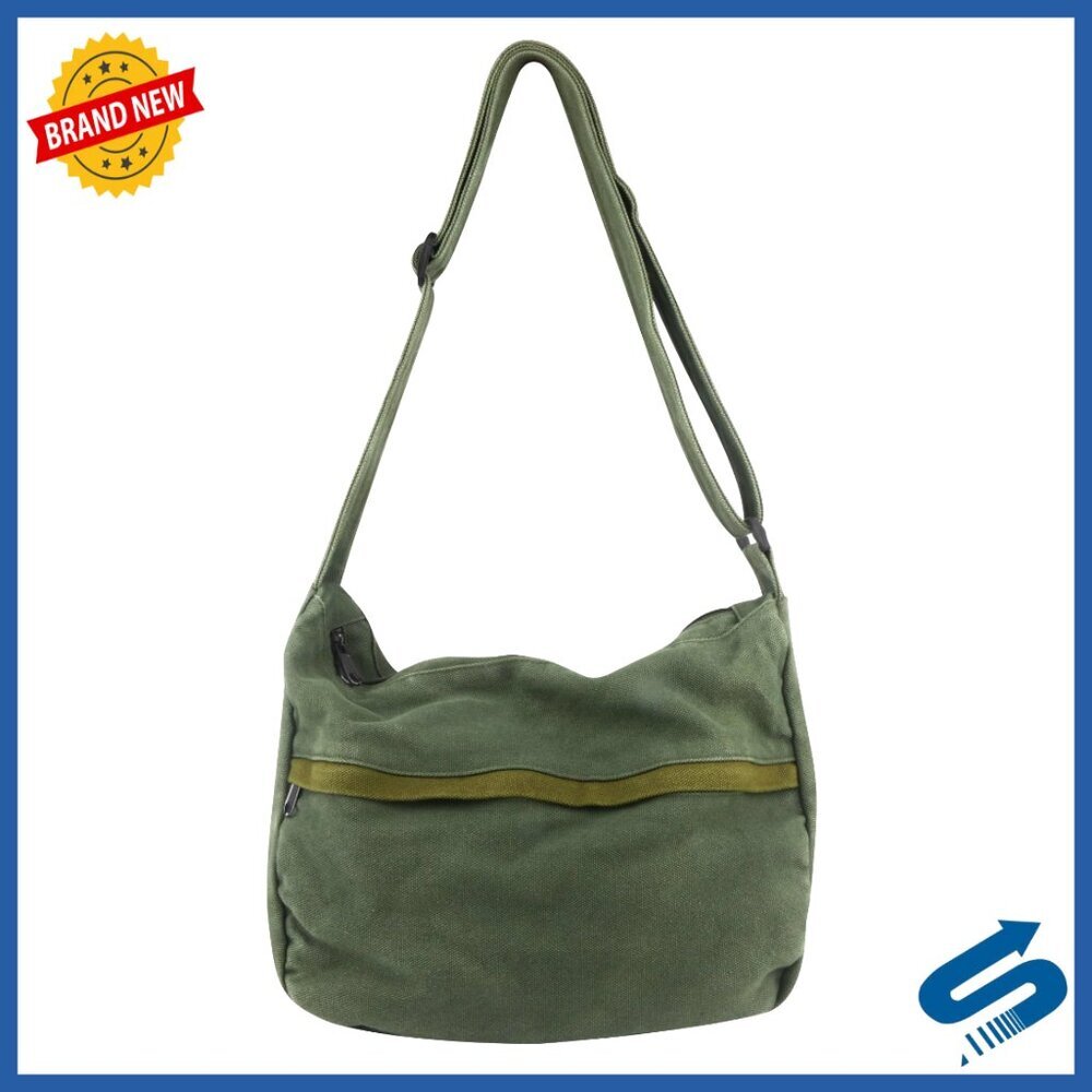 Large Canvas Tote Hobo Crossbody Bag with Zipper Pockets for Daily Use